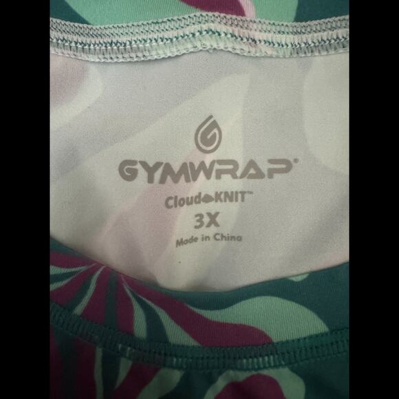 GYMWRAP CloudKNIT Everyday Luxe Performance Top 3X Purple Green Floral NWT - Picture 13 of 13